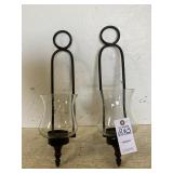 Metal And Glass Hanging Candle Holders