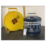 Metal Kerosene Can & Extension Cord Wheel Holder