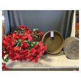 Poinsettia and Gold and Silver Planter