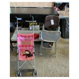 Vintage High Chair & Kids Stroller