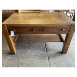 Wood Desk With Two Drawers