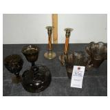 2- VTG Viking Glass Finnish Crown Vases