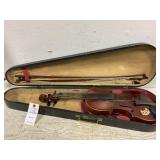 Violin, Bow, Case; Tag Reads Antonius Stradivarius