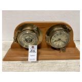 Pothole Clock & Barometer W/ Plaque