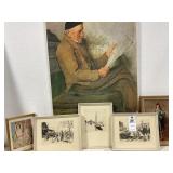 Art: (3) Signed Lionel Barrymore Prints,