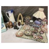 (2) Tea Sets, Lamp, VNTG Suitcase