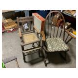 Vintage High chair and Rocking Chair