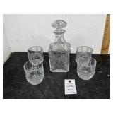 Crystal Cut Glass Decanter and Glasses