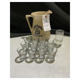 Jack Daniels No. 7 Whiskey Crock, Shot Glasses