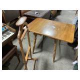 Montgomery Ward Drop Leaf Table, Quilt Rack