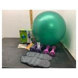 Workout Lot !  Ball, Hand Held Weights,