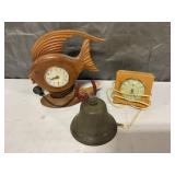 Vintage Landshire Fish Clock, Wood Clock