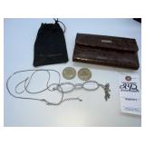 Vintage Necklace Eye Glasses, Vintage Casino Coins