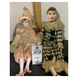 VTG JESTER PORCELAIN DOLLS SET OF 2