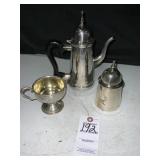 Vintage 3 Piece Silver Tea Set