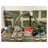 VNTG Train Board w/ Houses & transformer