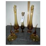 Beautiful Viking Amber Glass Vases and More