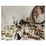 VTG BUTTONS, MEDICAL BOTTLES, DOMINOES &