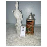 Quan Yin White Porcelain #1426, Vintage Stein