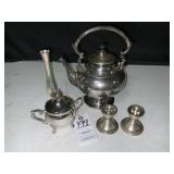 Vintage Tilting Teapot Silver on Copper with More