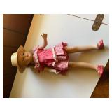 17-Inch Composition Doll with Straw Hat