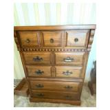 Wooden 8-Drawer Dresser With Ornamental Pulls