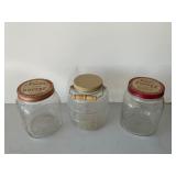 Three Glass Jars with Lids, Including Nash Coffee
