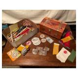 Collectibles Including Medals, Ribbons, and Box