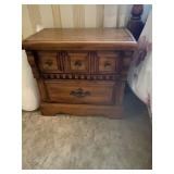 Wooden Nightstand with Two Drawers
