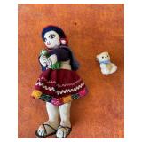 Handmade Cloth Doll and Plush Bear
