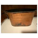 Copper Oval Basin with Iron Handles