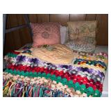 Handmade Pillows and Crochet Blanket