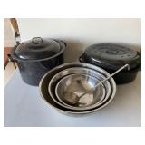 Multi-Sized Stainless Steel Mixing Bowls, Enamel R