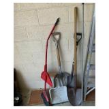 Shovels, Broom, Dustpan, and Paint Roller