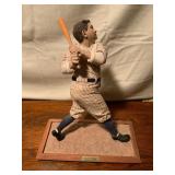 Babe Ruth Ceramic Figurine on Wooden Base