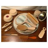 Vintage Bakelite Cream-Colored Vanity Set