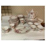 Mayer China Red Floral Octagonal Dinnerware Set