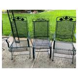 Three Metal Patio Chairs