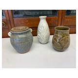 Three Handcrafted Ceramic Vessels