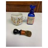 VTG Rare Collyrium Cobalt Bottle, Shaving Mug & Br
