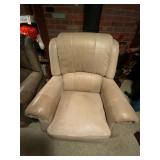 Beige Leather Recliner Chair