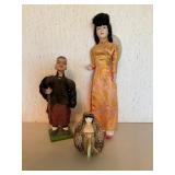 Three Cultural Figurine Dolls
