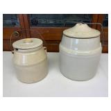 Stoneware Milk or Cream Pails with Lids