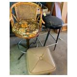 Three-Piece Lot: Stools and Ottoman