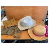 Hard Hat, Hat, & Leather Gloves Set