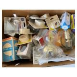 Box Lot of Assorted Light Bulbs and Fixtures