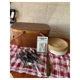 Wicker Picnic Basket with Dining Accessories