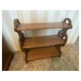 Three-Tier Wooden Shelf with Cutout Sides