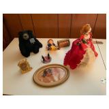 Collectible Items Including Dolls and Decor