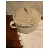 Stoneware Chamber Pot with Lid, Marked